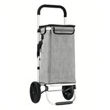 hariot de courses 42 x 36 x 96 cm alliage d'aluminium robuste capacité de charge 50 kg avec sac de courses amovible panier