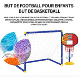 But de Foot support de basketball 2 en 1 sport pour enfants ensemble de jouets intérieur et extérieur 130 cm but ABS 158x45.5x130cm