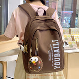 Sac à dos scolaire 44x30x15cm sac d'école japonais étudiants grande capacité ordinateur sac à dos de voyage campus marron cartable