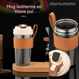Mug Isotherme 500ml tasse thermos en titane pur tasse thermos à affichage numérique intelligent coffret cadeau exquis pour offrir