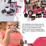 Maquillage enfant 21 PCS maquillage enfant filles ensemble sac à main de maquillage de simulation de jouet d'habillage pour filles