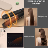 Lisseur cheveux 65w LED écran 5 niveaux de réglage soins capillaires aux ions négatifs rotation 360 degrés pour curling et lissage