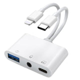 Mini station d'accueil multifonctionnel portable adaptateur conversion avec USB type-c lightning lecteur de carte pour clé USB