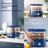 Machine à fruits secs 220W température de 35 à 70 degrés celsius réglable étagère à 5 niveaux matériau de qualité alimentaire