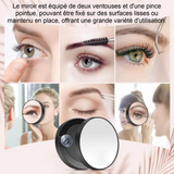 Miroir 30X miroir de maquillage grossissant petit miroir avec ventouse et pince pointue pour le maquillage de voyage petit miroir
