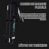 Batons de randonnée 125cm bâton de trekking pliable télescopique fibre bâtons de trekking rétractables canne de marche pliable vert