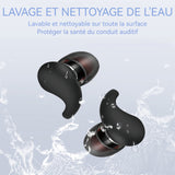 Bouchon d'oreille 4 paire insonorisés 4 tailles bouchons d'oreille en silicone réduction du bruit avec boîte de stérilisation UV