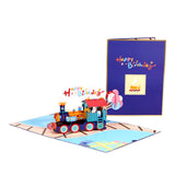 arte de voeux 20x15cm carte de vœux tridimensionnelle train d'anniversaire beau cadeau carte message d'anniversaire carte postale