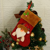 Sacs à bonbons pour bas de Noël  14*21cm 4pcs   Avec lumière LED  Sacs de cadeaux de Noël   Convient pour la décoration de Noël