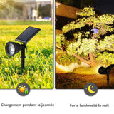 Spot solaire IPX5 200LM avec 2 modes réglables etanche spot solaire encastrables éclairage pour chemins jardin cours balise solaire