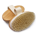 Brosse de Bain 145x85x5mm Brosse à poils avec manche en érable nettoyage en profondeur Portable Brosse de massage corporel Blanc