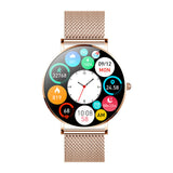 Montre connectée ip67 bluetooth 5.0 doré 185mah étanche tracker d'activité podomètre calories montre sport montre connectée femme