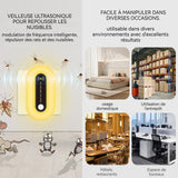 Veilleuse anti-moustique à ultrasons 360 degrés prise anti moustique avec lumière LED lampe anti moustique souris et cafards