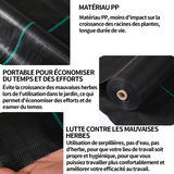 Toile de Paillage tissu imperméable résistant à l'herbe pour verger de jardin 3x15m PP tissu résistant à l'herbe polyvalent noir