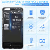 Batterie de Remplacement pour iPhone 14 Pro Max 4323 mAh Identique à l'Original Kit Outils Professionnels et adhésif écran Inclus