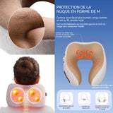 Masseur cervical 3 intensités de massageoreiller de massage électriqu chargeant USB avec massage shiatsu et fonction de chauffage