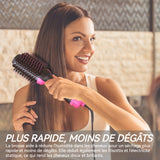 Brosse soufflante 2 en 1 1000w 610g 3 niveaux réglables fer à friser brosse seche cheveux brosse sèche-cheveux peigne à air chaud