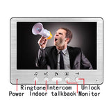Sonnette de porte visible 7 pouces avec fonction de télécommande à carte magnétique Panneau en aluminium brossé 1000 lignes HD