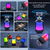 Enceinte bluetooth 3600mAh IPX5 enceinte avec 11 effets lumineux LED colorés son ambiophonique à 360 degrés qualité sonore élevée