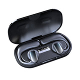 Casque Conduction Osseuse IPX6 noir batterie 400mA bluetooth 5.3 faible bruit Ecouteurs bluetooth sans fil longue durée batterie