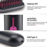 Brosse lissante pour cheveux pet céramique rechargeable cheveux lisses et bouclés 2 en 1 lisseur cheveux professionnel sans fil