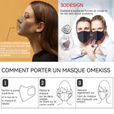Masque facial 3D stéréoscopique 30x13cm Coton glacé Masque Decoratif Bibelot réutilisable Respirant Objet De Decoration lavable