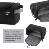 Trousse de toilette 4,55L 25x14x13cm trousse de toilette de voyage d'affaires sac de rangement portable de grande capacité noir
