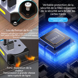 Station d'accueil 7 en 1 hub multi-interfaces multi-appareils avec interrupteur indépendant effets d'éclairage colorés RGB USB 3.0