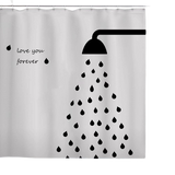 180CM*200C Rideau de douche de style simple, épais, imperméable à l'eau et à la moisissure, sans perforation, textile lavable