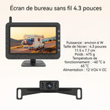 Caméra de recul 11,5 x 7,7cm Écran sans fil haute définition de 4,3 pouces Vue grand angle à 170 degrés Pour différentes voitures