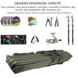 Sac de pêche 150cm avec trois couches de poches sac de pêche souple pliable portable grand sac ventral sac de matériel de pêche