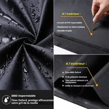 Bâche ronde extérieure en polyester pour barbecue 22pouces imperméable à la pluie et indéchirable bâche de protection pour barbecue