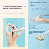 Brosse Dos Douche Long Manche avec Réservoir Gel Douche Intégré Nettoyage Profond Exfoliation Douce Peau Sensible Zones Difficiles