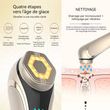 Dispositif de beauté 1000mah ems 2 couleur 4 modes appareil massage visage appareil de beauté électrique coussin de massage base