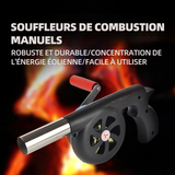 Ventilateur de barbecue extérieur souffleur de combustion à manivelle 29 cm diamètre de sortie d'air 3 cm sèche-cheveux noir