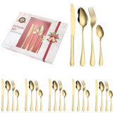 ouverts de table ensemble de 24 pièces coffret cadeau vaisselle en inox couteau fourchette et cuillère vaisselle cadeau de noël