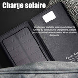 Batterie externe 20000mah 6w chargeur solaire portable chargement sans fil avec 4 usb sorties et 2 entrée avec lumière de camping