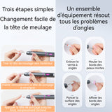 Ponceuse pour Ongles 500mah 5W 3 vitesses Livré avec 12 têtes de meulage Portable à domicile Haute vitesse et faible bruit gris