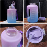 Tasse d'eau 1,5 l, bouteille d'eau graduée portable de grande capacité, tasse d'eau de gymnastique, bouteille d'eau graduée