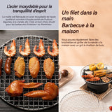 Réseau de refroidissement 16x16cm acier inoxydable 304 robuste support pour aliments frits réseau barbecues grille de cuissons