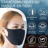 Masque facial 12pcs 3D stéréoscopique noir coton glacé masque decoratif bibelot réutilisable respirant objet de decoration lavable