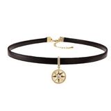 ollier étoile à huit branches doré collier en PU cuir avce pendentif élégant bijoux pour femmes en cuivre simplicité cadeaux