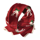 Écharpe de noël à motif d'élan, écharpe chaude tricotée d'hiver pour femme, cadeau de couple de noël, écharpe d'étudiant