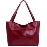 Grand sac pour femme avec poche en cuir souple à bandoulière rétro en cuir ciré grande capacité sac fourre-tout tendance