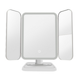 Miroir cosmétique 26x20x3cm usb rechargeable fonctionnement piles interrupteur pliable tactile miroir maquillage avec lumière blanc