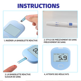 Instrument de mesure ABS surveillance de la santé avec 1 unité principale - 1 stylo de prélèvement - 50 bandelettes - 50 aiguilles