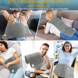 Couverture électrique coussin chauffant rapide multifonctionnel 10 modes de réglage de température et 4 modes de réglage de l'heure