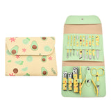 Ensemble de coupe-ongles 16 pcs  étui en cuir PU Poignée en acier inoxydable pour une prise en main confortable Pratique et pratique