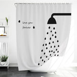180CM*200C Rideau de douche de style simple, épais, imperméable à l'eau et à la moisissure, sans perforation, textile lavable