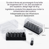 Tubes de rouge à lèvres 12PCS 9,3mm 1,5ml avec boîte de rangement tubes de baume à lèvre DIY tubes de rouge à lèvres vide clair
